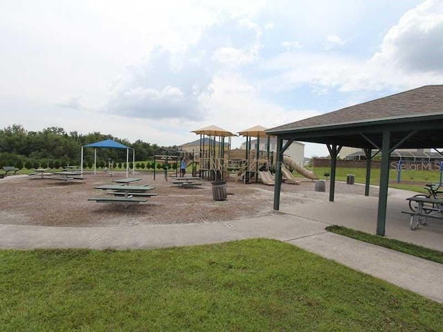 view of community jungle gym