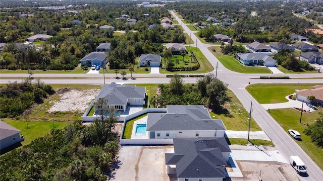 drone / aerial view with a residential view