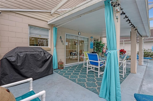 view of patio / terrace featuring a grill