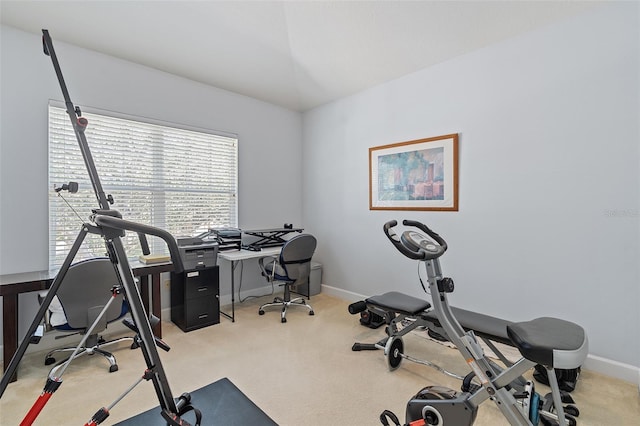 3304 Cat Brier Trl, Harmony, FL 34773 - exercise area featuring light carpet and baseboards