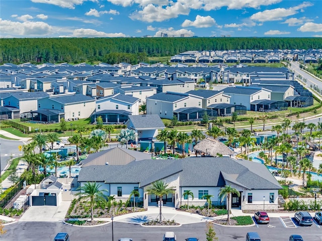 aerial view with a residential view