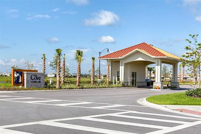 view of street with curbs