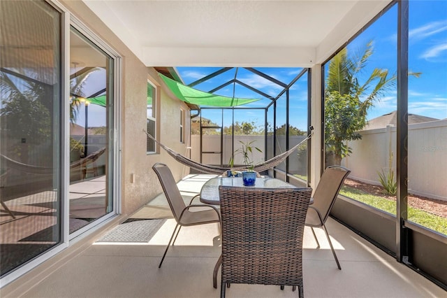 sunroom / solarium with plenty of natural light