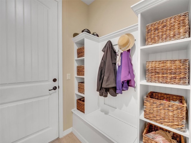 mudroom featuring baseboards