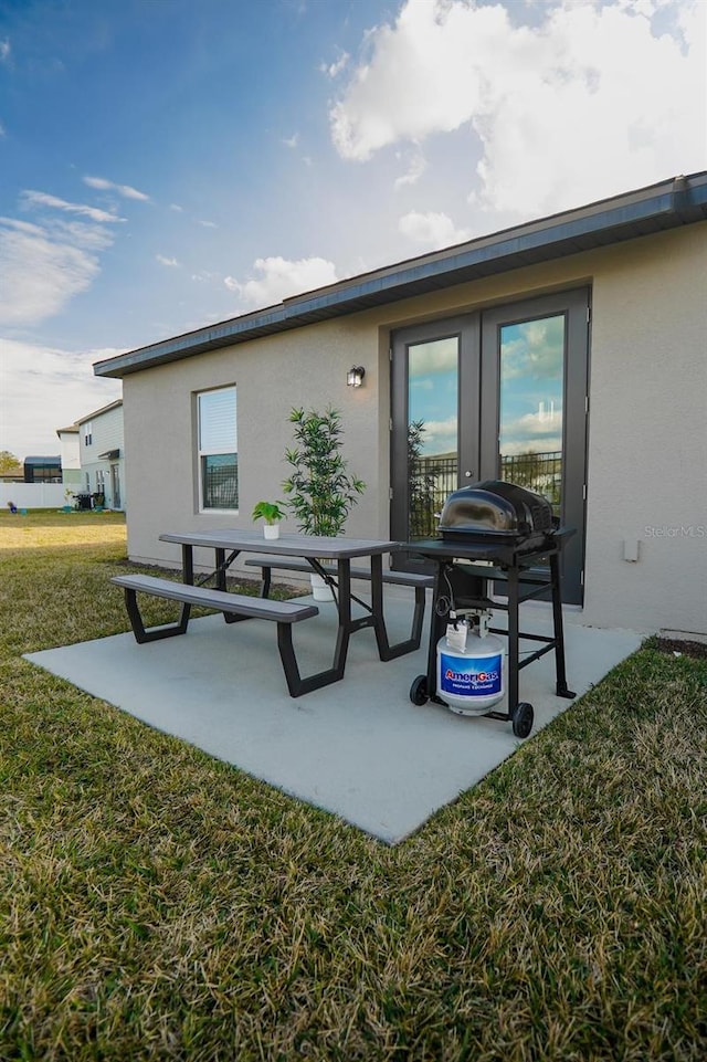 view of patio / terrace featuring a grill