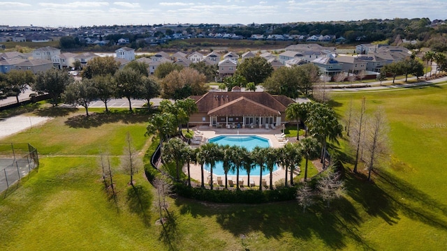 aerial view featuring a residential view