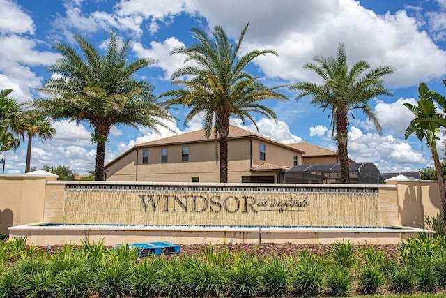 view of community sign