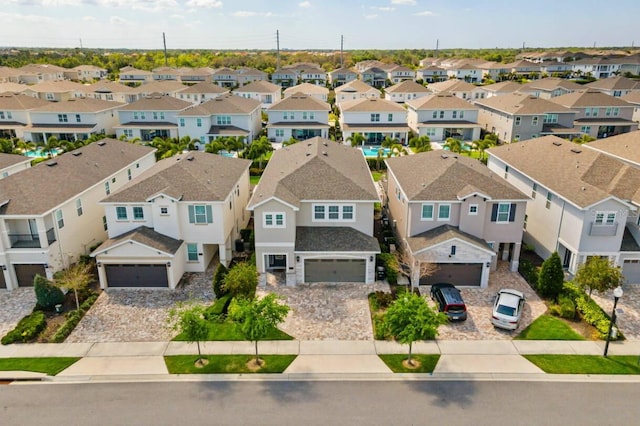 aerial view with a residential view