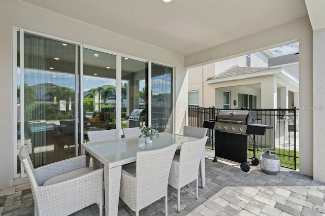 view of patio with a grill