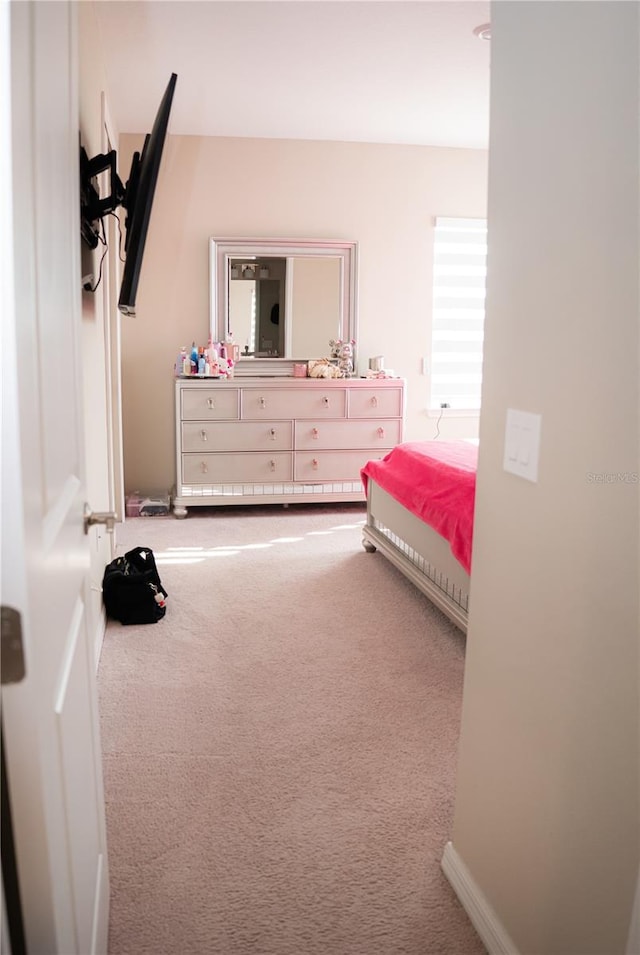 bedroom with carpet