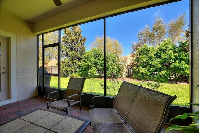 view of sunroom