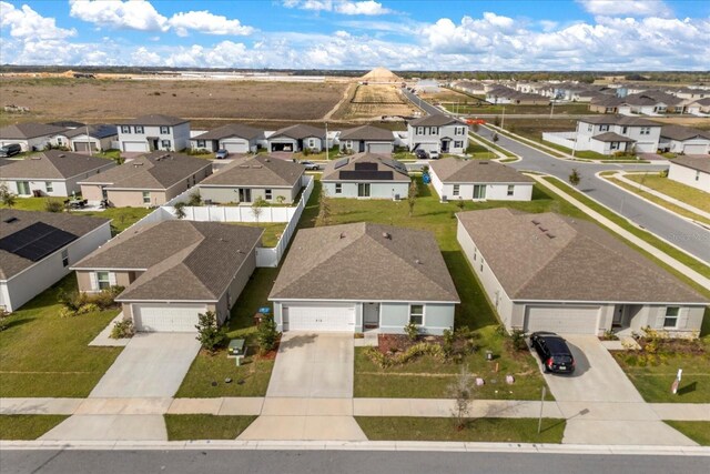 aerial view with a residential view