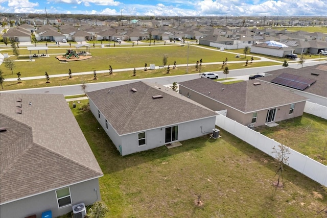 aerial view with a residential view