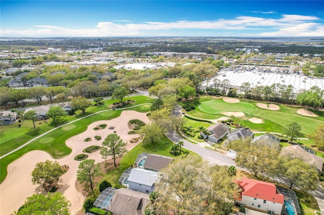 drone / aerial view featuring golf course view