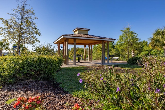 view of property's community featuring a gazebo