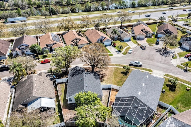 aerial view with a residential view