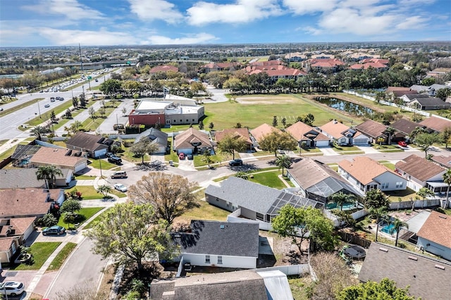 aerial view with a residential view