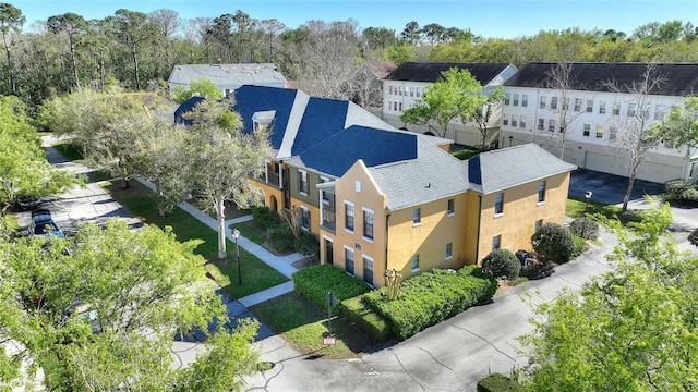 drone / aerial view with a residential view