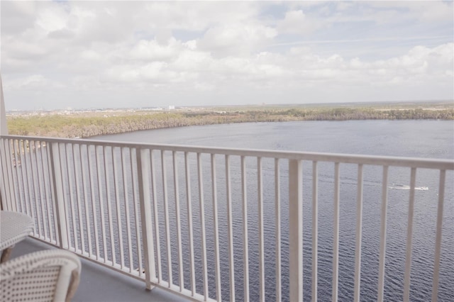 balcony with a water view