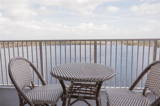 balcony with a water view