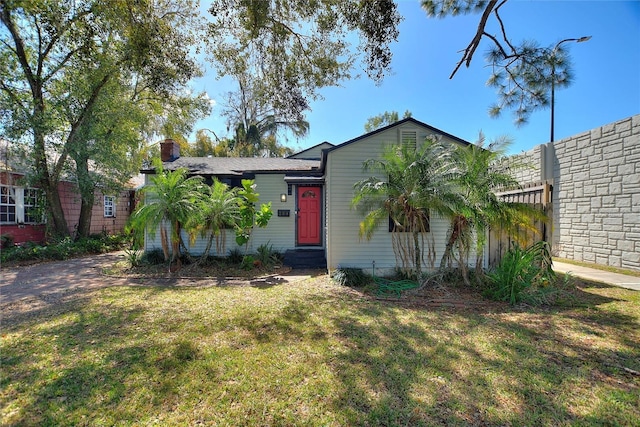 view of front of home with a front yard