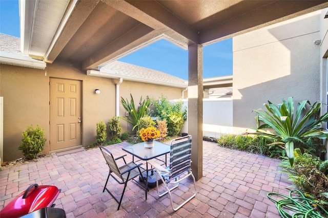 view of patio with outdoor dining space