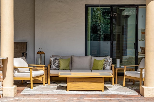 view of patio featuring an outdoor living space