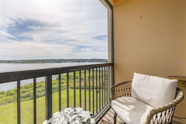 balcony with a water view