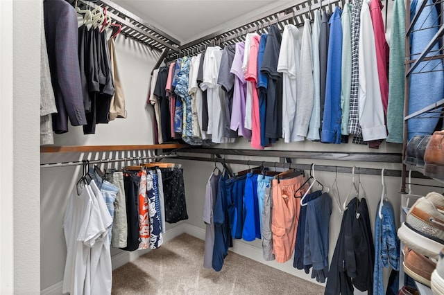 spacious closet with carpet floors