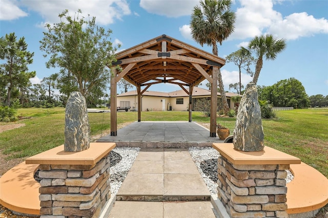 3607 Hidden River Ln, Tavares, FL 32778 - view of patio featuring a gazebo