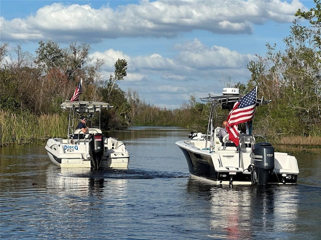3607 Hidden River Ln, Tavares, FL 32778 - dock area with a water view and a forest view