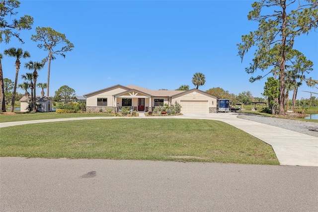 3607 Hidden River Ln, Tavares, FL 32778 - single story home with concrete driveway, a front lawn, and a garage