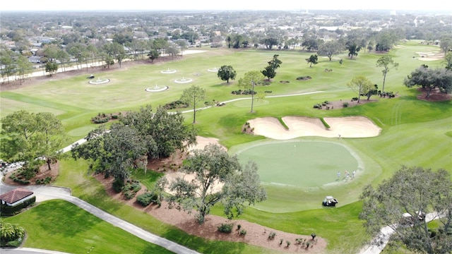 bird's eye view featuring golf course view