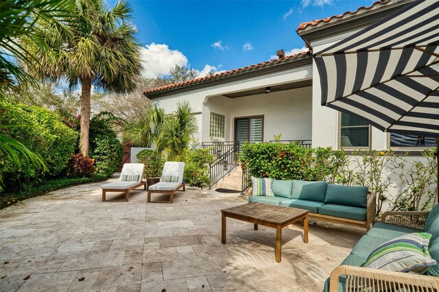 view of patio with an outdoor living space