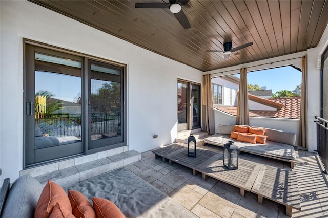 view of patio / terrace with a ceiling fan