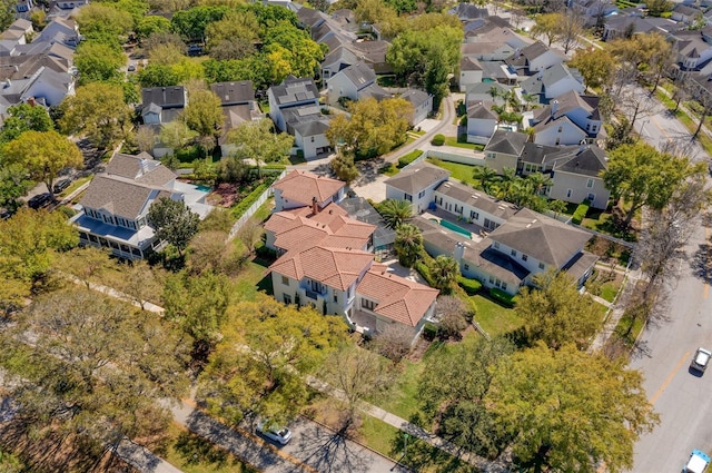 aerial view with a residential view