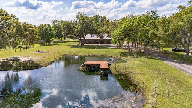 view of water feature featuring a floating dock