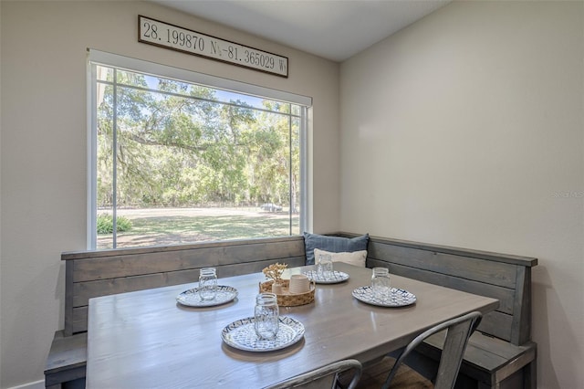 view of dining room