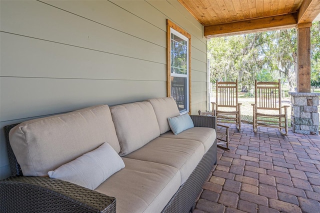 view of patio / terrace featuring an outdoor hangout area