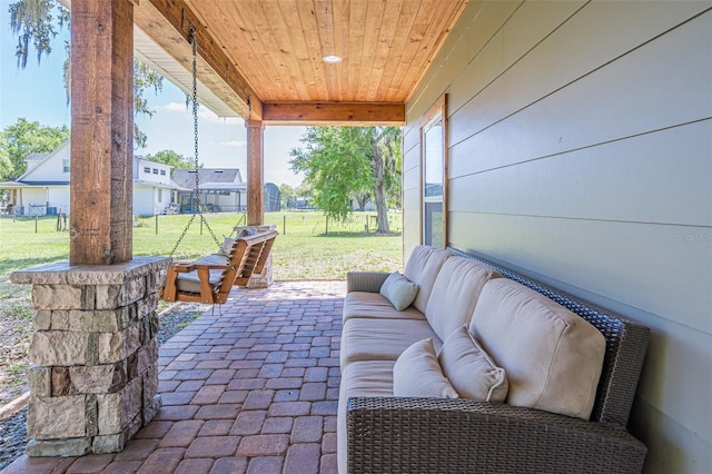 view of patio / terrace featuring an outdoor living space