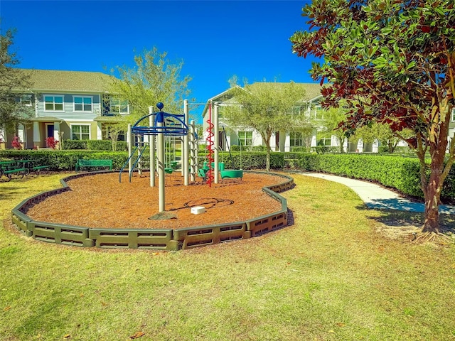 communal playground with a yard