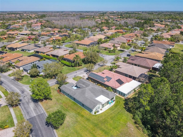 aerial view with a residential view