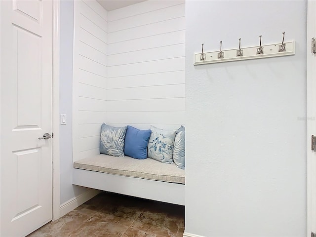 mudroom featuring baseboards