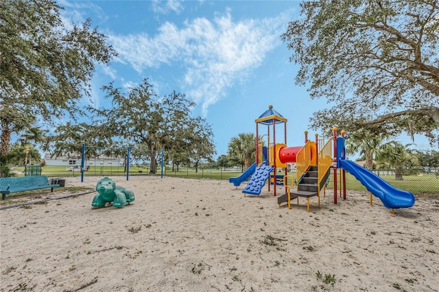 communal playground with fence