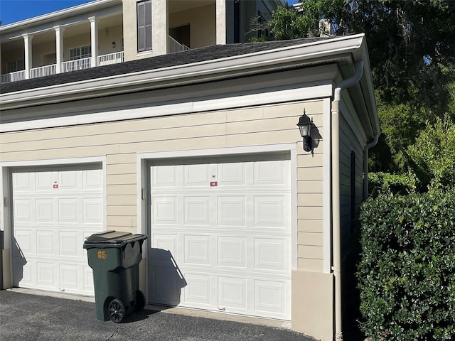 view of garage