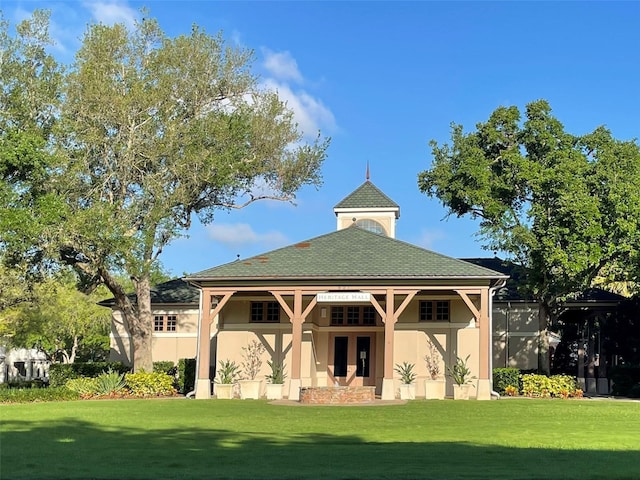 exterior space with a yard