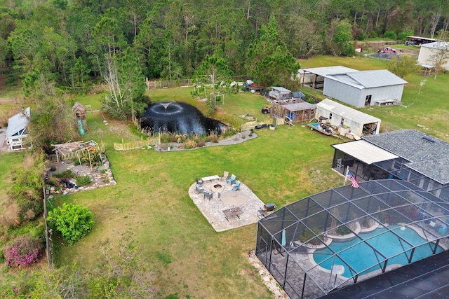 aerial view with a view of trees