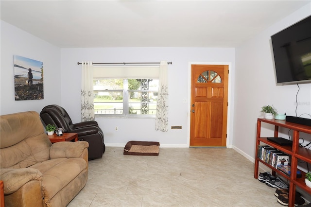 living room with baseboards