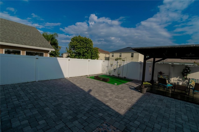 view of patio featuring a fenced backyard