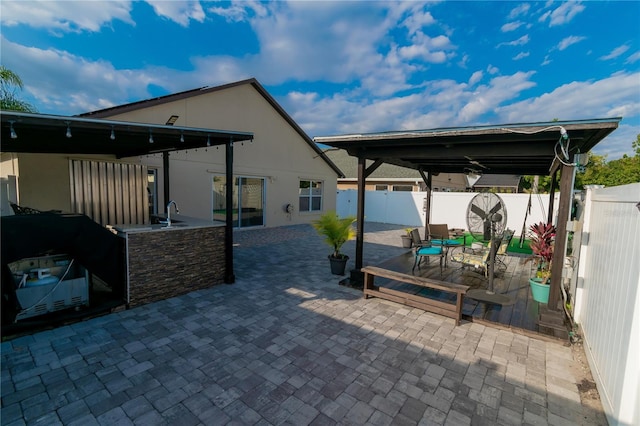 view of patio featuring a fenced backyard